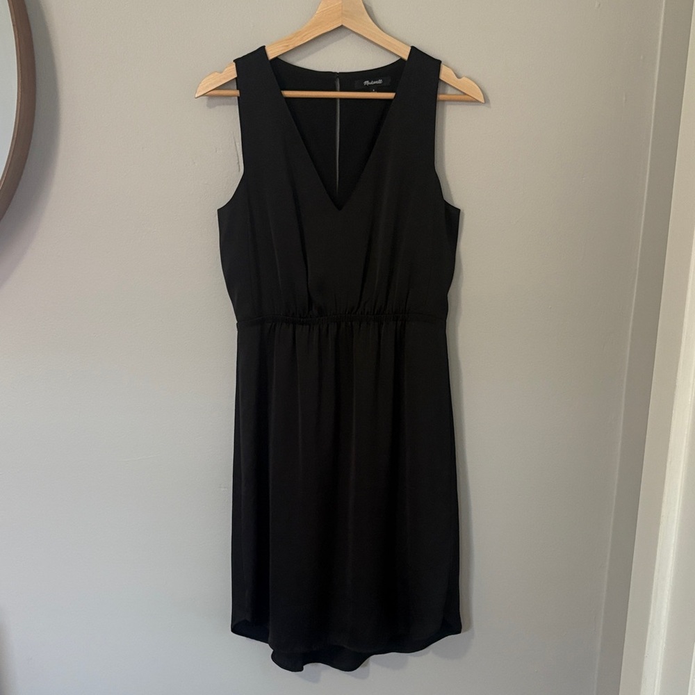 Madewell Silky Black Sleeveless Dress